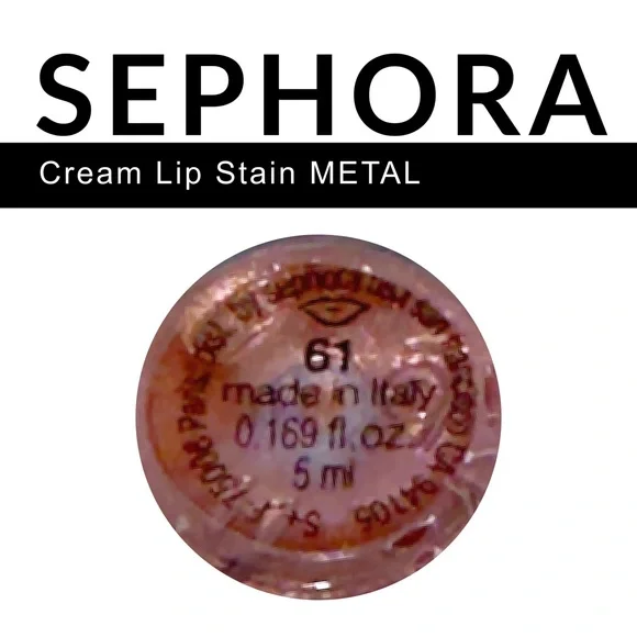 Sephora 🆕 Cream Lip Stain Liquid Lipstick • Frosted Rose No. 61 • Metallic • NWT - Picture 5 of 13